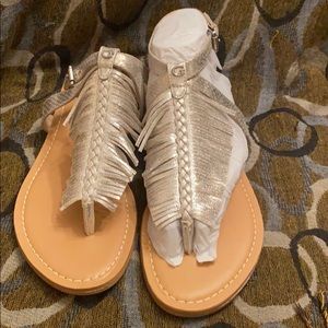 Guess Silver Multi Fabric Women’s Sandals